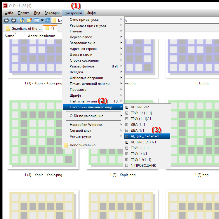 Что предлагает вид 2H Dir в Quad File Explorer Q Dir